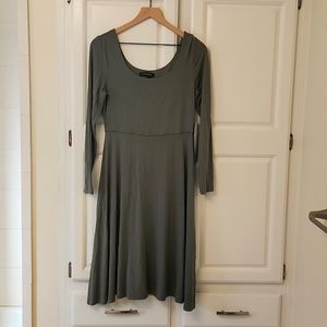 Banana Republic Scoop Neck Knit Green Long Sleeve Dress Size M
